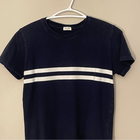 Brandy Melville J Galt Navy Baby Tee w White Stripes - Picture 5 of 11